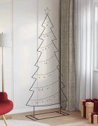 vidaXL Метално коледно дърво Черно 210 cm Стомана