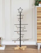 vidaXL Метално коледно дърво Черно 89 cm Прахово покритие стомана
