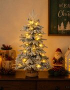 vidaXL Мини заснежена коледна елха 45 см 25 LED светодиода Топло бяло