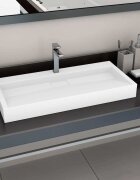 vidaXL Мивка 100x46x11 см минерална/мраморна отливка бяла