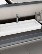 vidaXL Мивка 120x46x11 см минерална/мраморна отливка бяла