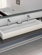 vidaXL Мивка 120x46x11 см минерална/мраморна отливка бяла
