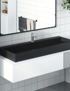 vidaXL Мивка 120x46x11 см минерална/мраморна отливка черен мат