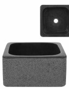 vidaXL Мивка 30x30x15 см речен камък черна