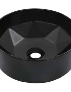vidaXL Мивка 36x14 см керамична черна