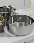 vidaXL Мивка 40x15 см керамична сребриста