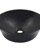 vidaXL Мивка 41x125 см керамична черна