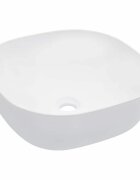 vidaXL Мивка 425x425x145 см керамична бяла