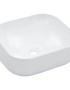 vidaXL Мивка 445x395x145 см керамична бяла