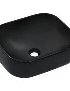 vidaXL Мивка 445x395x145 см керамична черна