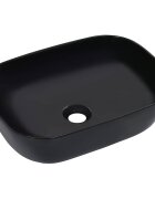 vidaXL Мивка 455x32x13 см керамична черна