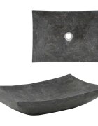 vidaXL Мивка 50x35х12 см мрамор черна