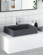 vidaXL Мивка 50x38x11 см минерална/мраморна отливка антрацит