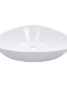 vidaXL Мивка 585x39x14 см керамична бяла