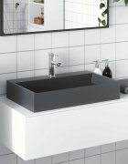 vidaXL Мивка 60x38x11 см минерална/мраморна отливка антрацит