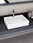 vidaXL Мивка 60x38x11 см минерална/мраморна отливка бяла