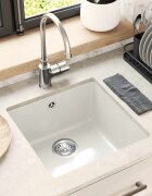 vidaXL Мивка 80% Кварц и 20% Смола 430 x 460 мм Бяло