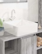 vidaXL Мивка бяла 37x37x13 см керамика квадратна
