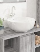 vidaXL Мивка бяла 44x17 см керамична кръгла