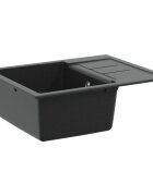 vidaXL Мивка Черно 620 x 500 мм 80% Кварц и 20% Смола