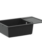 vidaXL Мивка Черно 780 x 500 мм 80% Кварц и 20% Смола