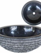 vidaXL Мивка мрамор 40 см черна