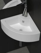 vidaXL Мивка с преливник 45x32x125 см керамична бяла