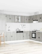 vidaXL Мивка с шкаф Porto 2 бр. Сив 80 x 46 x 815 см