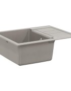 vidaXL Мивка Сив 620 x 500 мм 80% Кварц и 20% Смола