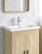 vidaXL Мивка за баня Хром 61 x 40 x 165 см Метал