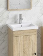 vidaXL Мивка за баня с кран и отвод Хром 42 x 40 x 165 см Керамика