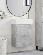 vidaXL Мивка за баня със смесител Бетонно сиво 455 x 225 x 84 см