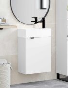 vidaXL Мивка за баня със смесител Бяло 455 x 225 x 84 см