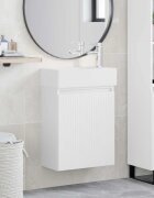 vidaXL Мивка за баня със смесител Бяло 455 x 225 x 84 см