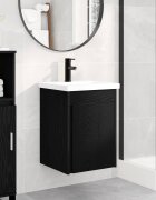vidaXL Мивка за баня със смесител Черен дъб 42 x 40 x 745 см