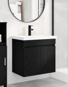 vidaXL Мивка за баня със смесител Черен дъб 61 x 40 x 745 см