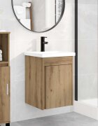 vidaXL Мивка за баня със смесител Дъб артизан 42 x 40 x 745 см
