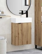 vidaXL Мивка за баня със смесител Дъб артизан 455 x 225 x 84 см