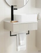 vidaXL Мивка за измиване монтирана на стена Бял гланц 53 x 35 x 39 см