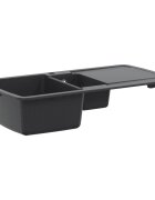 vidaXL Мивка за кухня с двойна чаша Гранит 96 x 50 x 31 см Графит