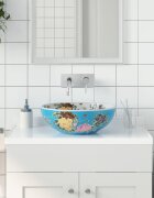 vidaXL Мивка за плот многоцветна кръгла Φ41x14 см керамика