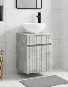 vidaXL Мивка за стена Бетонно сиво 39 x 35 x 63 см Инженерна дървесина
