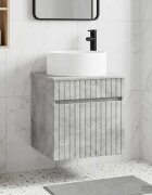 vidaXL Мивка за стена Бетонно сиво 49 x 445 x 655 см
