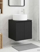 vidaXL Мивка за стена Черно 495 x 445 x 655 см Инженерна дървесина