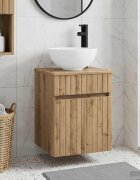 vidaXL Мивка за стена Дъб артизан 39 x 35 x 63 см Инженерна дървесина