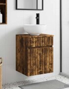 vidaXL Мивка за стена Опушен дъб 39 x 35 x 63 см Инженерна дървесина