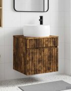 vidaXL Мивка за стена Опушен дъб 49 x 445 x 66 см Инженерна дървесина