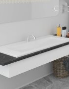vidaXL Мивка за вграждане 101x395x185 см керамична бяла