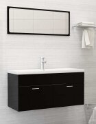 vidaXL Мивка за вграждане с кран 101x39x18 см керамична бяла