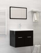 vidaXL Мивка за вграждане с кран 61x39x18 см керамична бяла